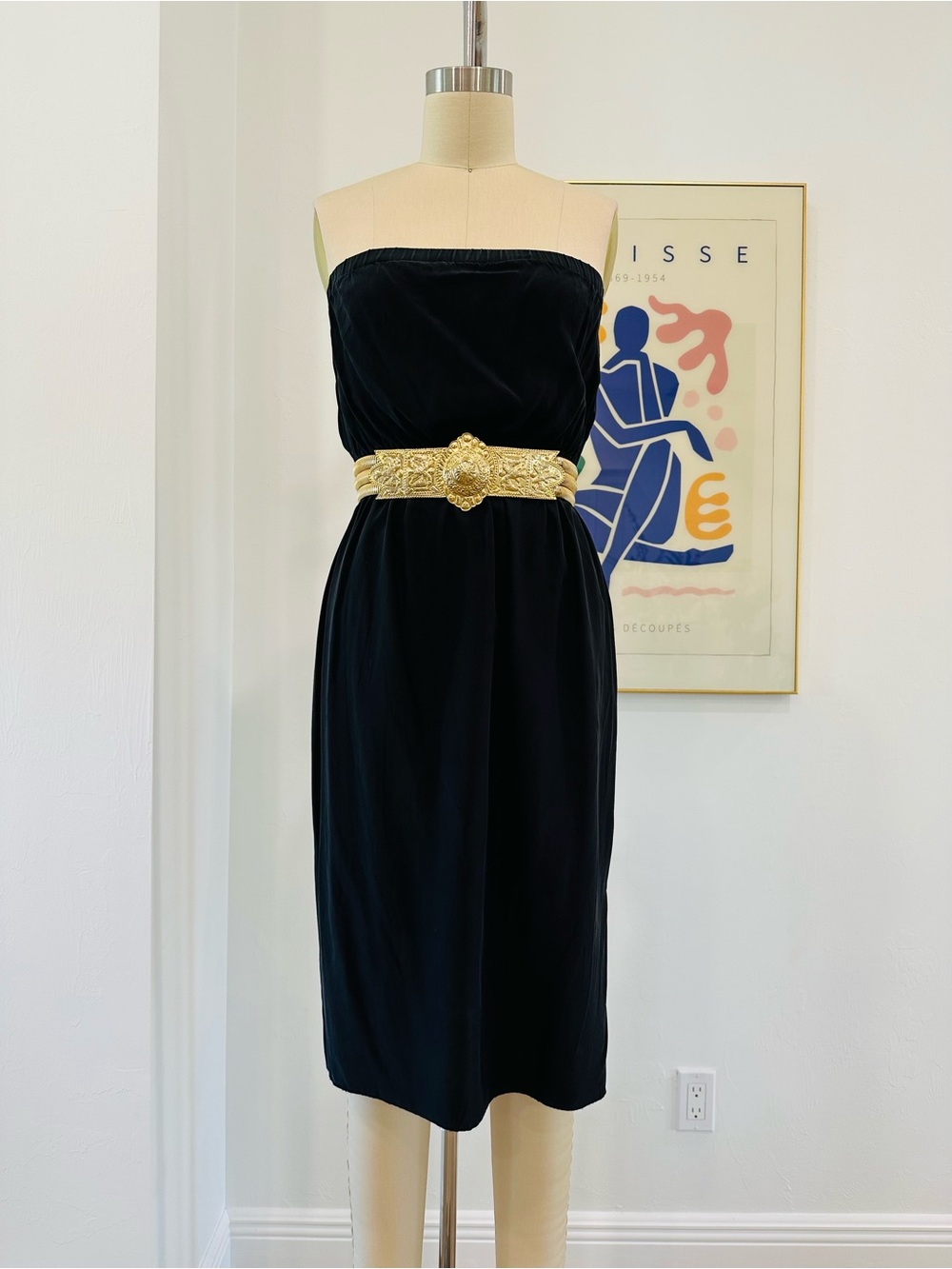 Barney’s New York Co-Op Strapless Black Silk Dress